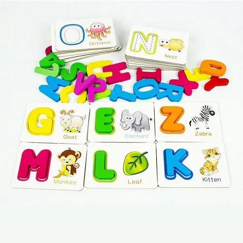 جديد للأطفال خشبية لغز ألعاب تعليمية للأطفال ثلاثية الأبعاد لغز خشبي ألعاب تعليمية الإنجليزية رسائل الكلمات ألعاب Cognitive