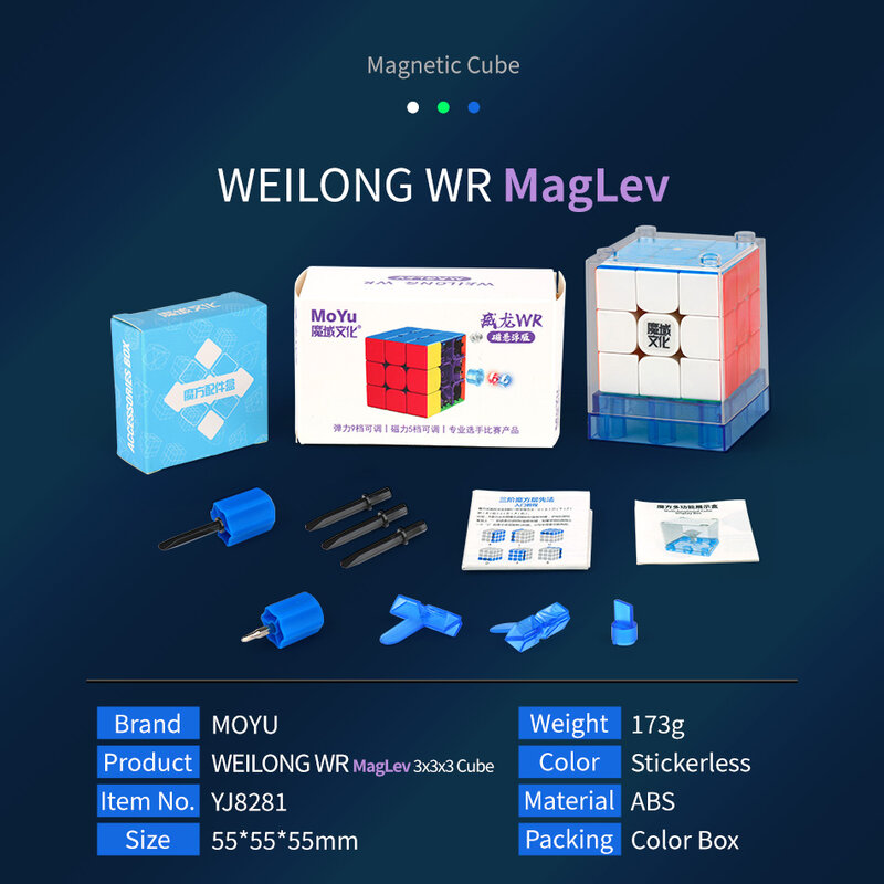 مكعب MoYu WeiLong WRM Neo Lite مغناطيسي ماجليف 3x3x3 مكعبات سحرية محترفة سريعة مغناطيسية 3x3 WR M مكعب مغناطيسي