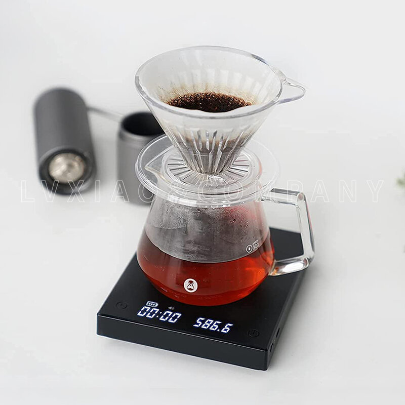 TIMEMORE الأسود مرآة الأساسية + جديد حتى القهوة الرقمية ميزان طعام للمطبخ مع الوقت USB خفيفة الوزن مقياس رقمي صغير