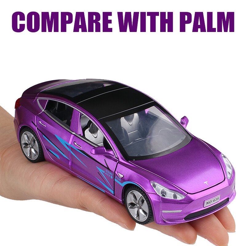 نموذج سيارة تسلا سبيكة للأطفال ، نموذج سيارة سبيكة 3 1:32 ، سيارات لعبة ، شحن مجاني ، هدايا
