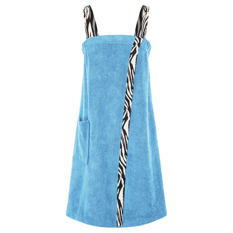 النساء الاستحمام المناشف واسعة حزام الحمام المنسوجات المنزلية ماصة منشفة استحمام Robes حمام مع جيب زيبرا نمط زينت
