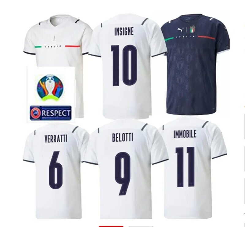 Itália 2021 camisa de futebol casa longe jorginho el shaarawy bonucci insigne bernardeschi إيطاليا أدونتو masculino + crianças ki