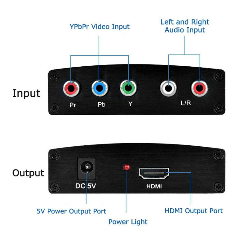محول YPBPR إلى HDMI, مكون فرق اللون إلى HDMI RGB إلى HDMI مع دعم صوتي Full HD 1080P
