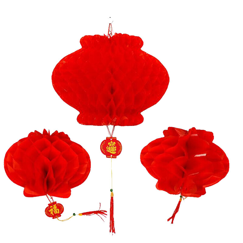 1 قطع 12.5 سنتيمتر-55 سنتيمتر التقليدية الصينية الأحمر ورقة فانوس ل 2020 السنة الجديدة الديكور شنق ماء مهرجان الفوانيس