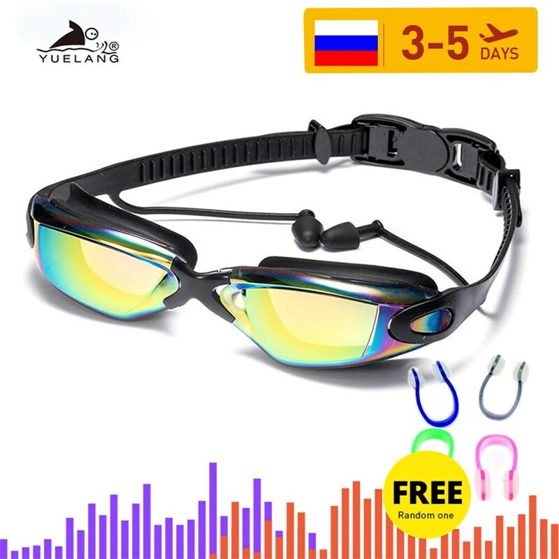 المهنية نظارات الوقاية للسباحة نظارات سباحة مع سدادات مشبك الأنف بالكهرباء مقاوم للماء سيليكون