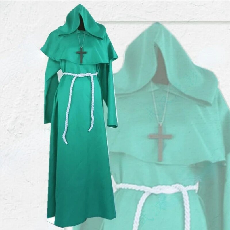 Halloween Cosplay Costume Medieval Ancient Decoration Robe Monk Clothing Wizard Clothing Priest Cos Clothing