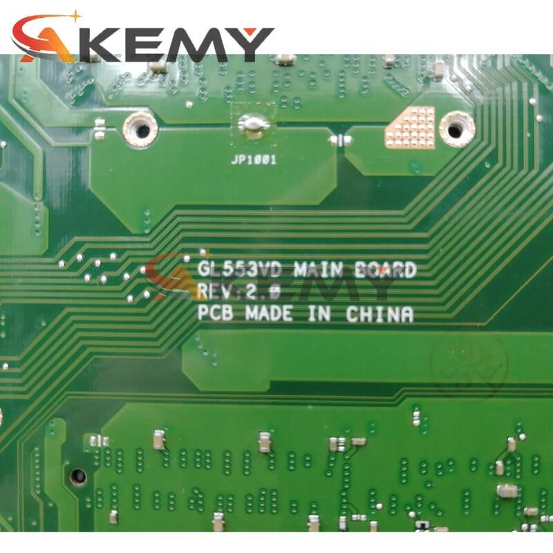 Akemy GL553VE اللوحة الأم للكمبيوتر المحمول Asus ROG GL553VE GL553VD ZX53V اللوحة الرئيسية الأصلية ث/I7-7700HQ GTX1050TI V4GB