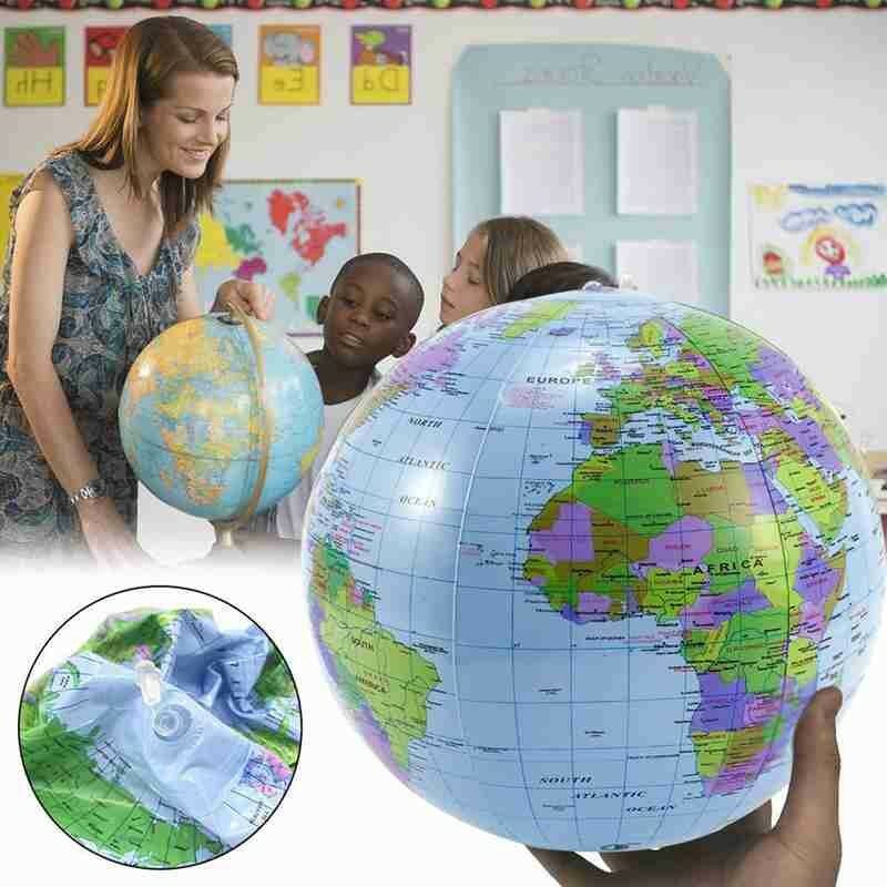 نفخ غلوب التعليم الجغرافيا لعبة خريطة بالون شاطئ الكرة تطوير الذكاء غير سامة المواد البلاستيكية خريطة دائمة