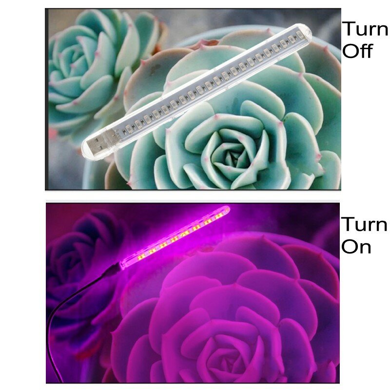 Led تنمو ضوء 10 واط USB المحمولة LED النبات تنمو ضوء DC5V الطيف الكامل فيتو مصباح 21 المصابيح دوران مرنة ضوء داخلي