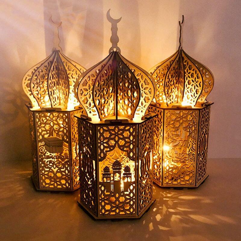 حديثا عيد مبارك رمضان مصباح LED الديكور مسلم مهرجان إضاءة حفلات DIY بها بنفسك ليلة ضوء اللوازم المنزلية