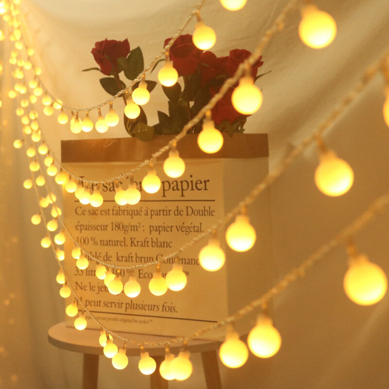 جارلاند Led كرات أضواء سلسلة جنية LED بطارية تعمل الزفاف عيد الميلاد في الهواء الطلق غرفة جارلاند الديكور كريستما Led سلسلة