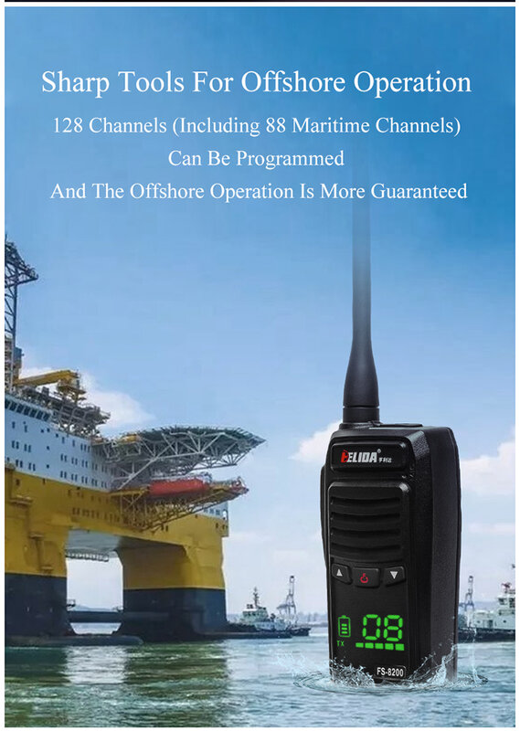 5 واط VHF لاسلكي تخاطب مقاوم للماء 2 طريقة راديو طويل المدى 136-174 أو 400-480MHZ مع وظيفة التنبيه