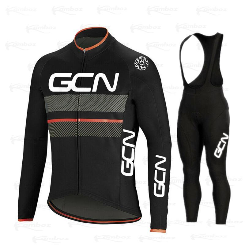 2022 جديد الدراجات جيرسي مجموعة GCN فريق برو طويلة الأكمام ملابس الدراجات الجبلية تنفس ملابس دراجة ملابس تناسب للرجال