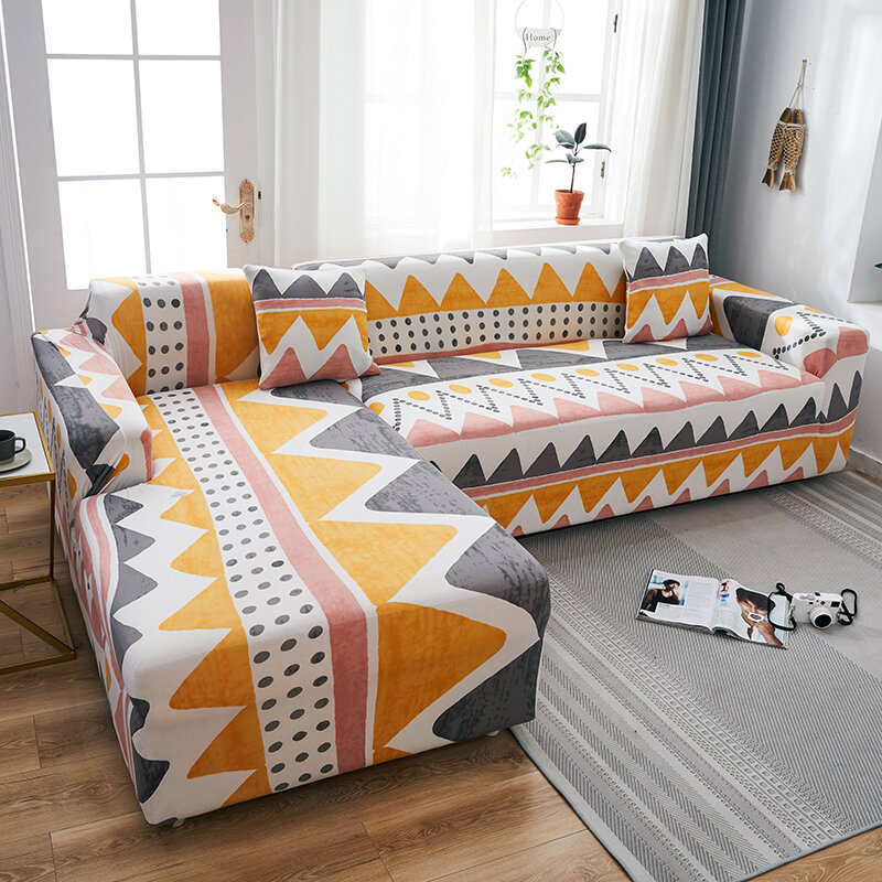 مرونة غطاء أريكة لغرفة المعيشة قابل للتعديل هندسية الأرائك تشيس يغطي صالة الاقسام الأريكة الزاوية أريكة الغلاف
