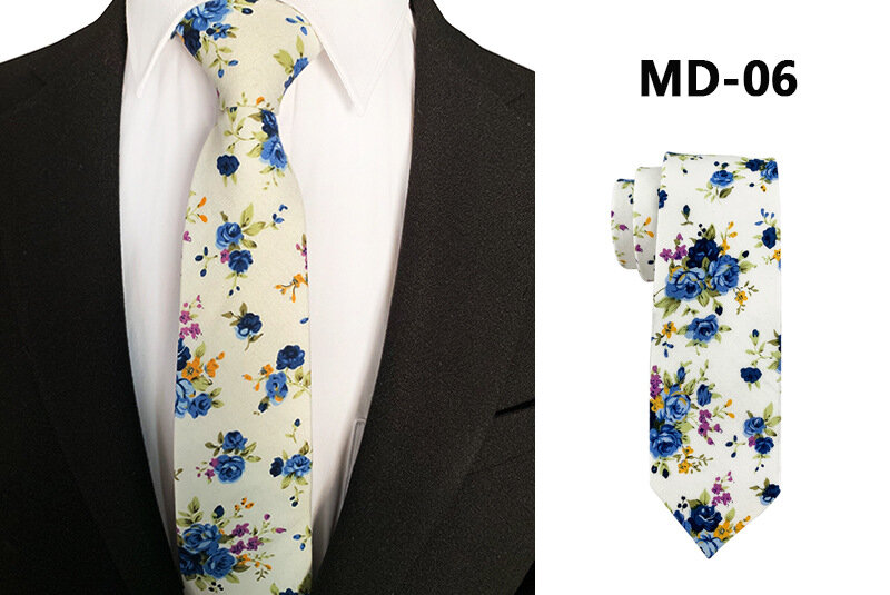 ربطة عنق رجالية من القطن بطبعة زهور الكشمير ، ربطة عنق عصرية 6 سنتيمتر ، بدلات أعمال الزفاف ، ربطة عنق ضيقة ، طباعة زهور مكسورة