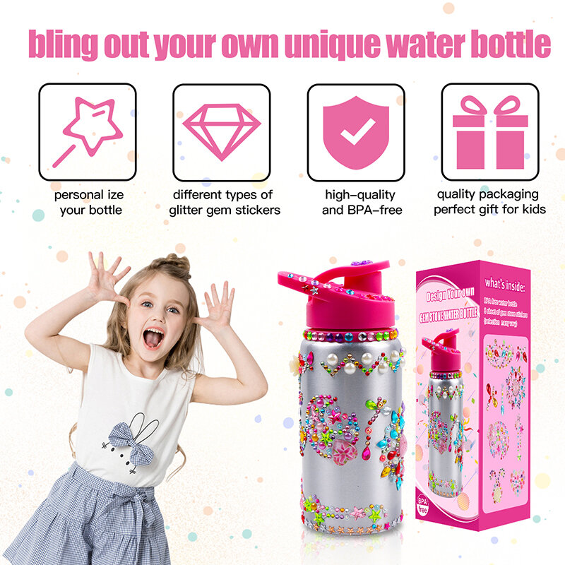 لتقوم بها بنفسك 500 مللي الرياضة زجاجة ماء BPA الحرة الألومنيوم في الهواء الطلق شرب زجاجة مياه الاطفال المحمولة كوب مع ملصقات هدية جميلة