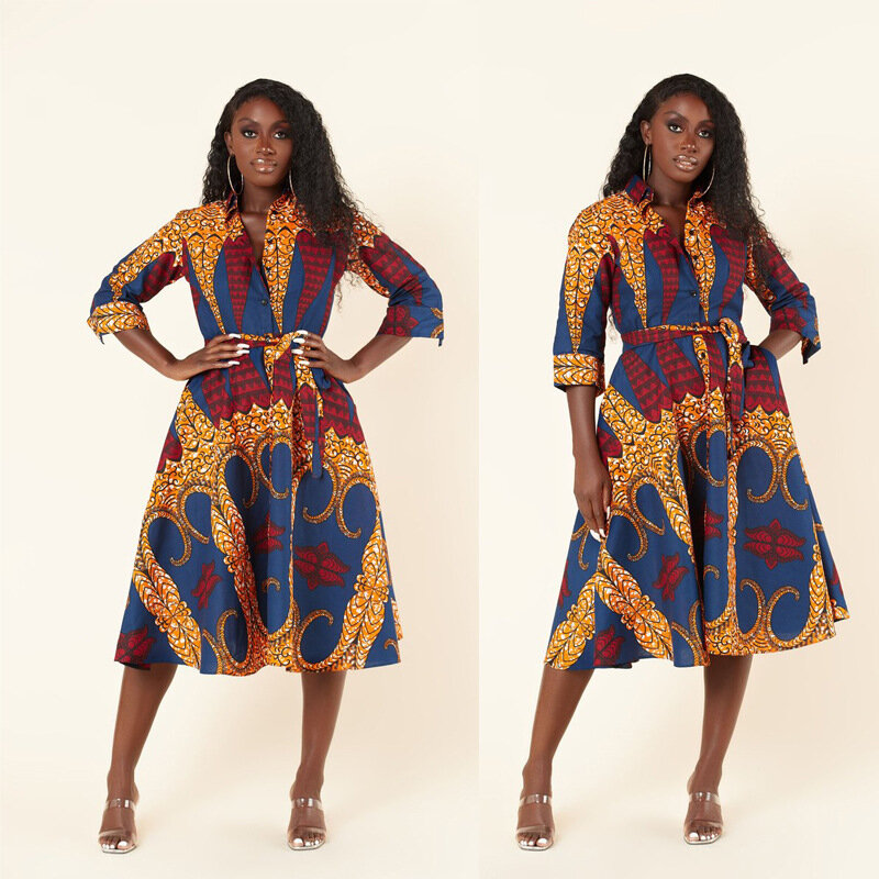 فساتين للنساء 2021 الملابس الأفريقية الأفريقية أفريقيا قميص اللباس طباعة Dashiki السيدات الملابس أنقرة أفريقيا النساء اللباس