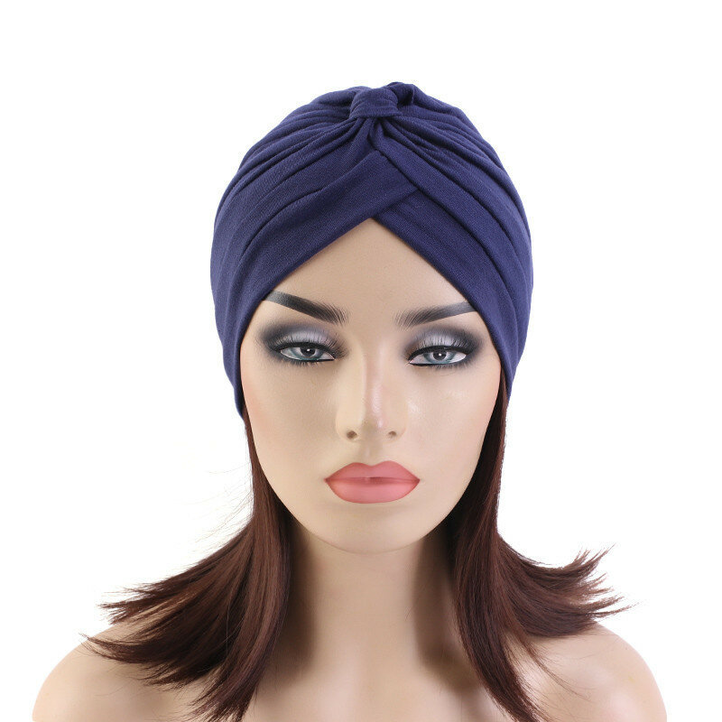عمامة قطنية ملتوية للنساء المسلمات ، وشاح مجعد ، حجاب إسلامي ، غطاء رأس عربي ، هندي ، 2020