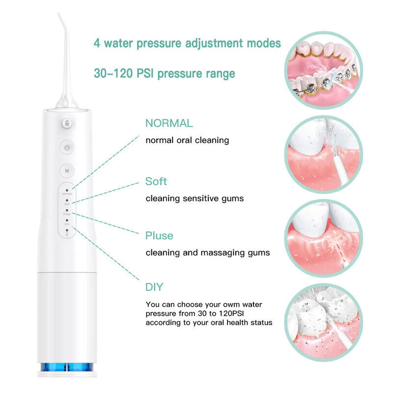 لاسلكي مرواء فموي للأسنان-360 مللي محمول وقابلة لإعادة الشحن IPX8 مقاوم للماء 3 طرق جهاز تنظيف الأسنان بالماء خزان YXY-802