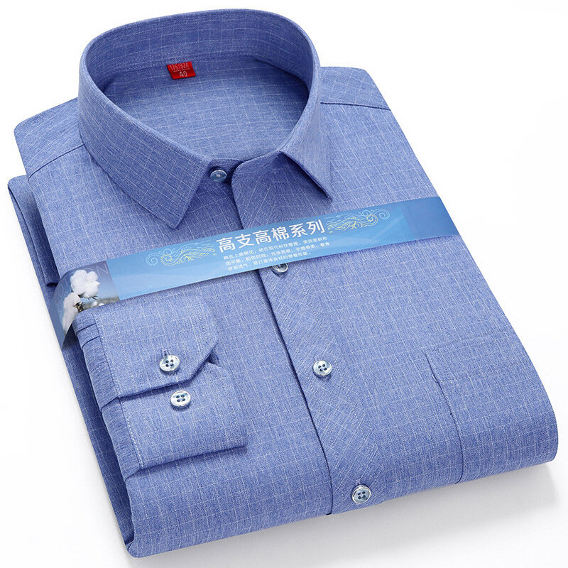 جديد XL متر إلى 7XL الربيع والخريف رجال الأعمال قمصان غير رسمية الرجال العادية تناسب عالية الجودة قميص