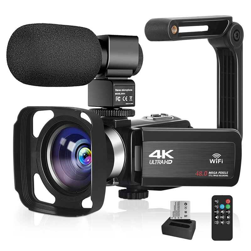 إصدار جديد كاميرا فيديو 4K واي فاي 48MP المدمج في ملء ضوء شاشة تعمل باللمس تسجيل الدخول ل Youbute مسجل GVOLO كاميرا رقمية