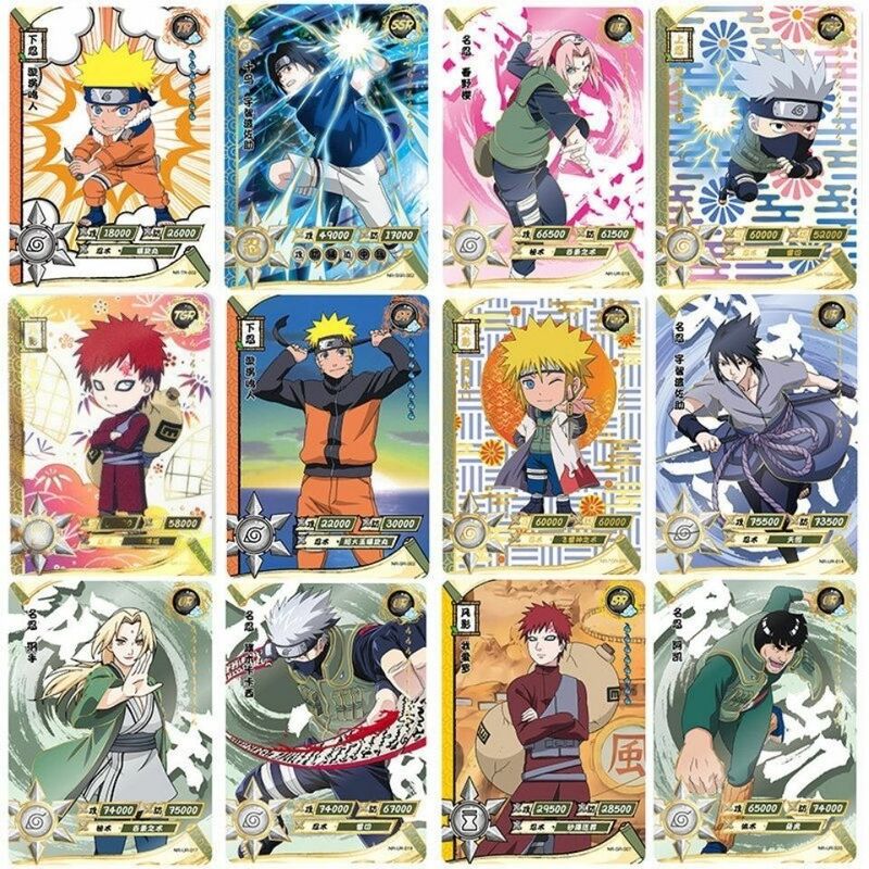 Narutoe بطاقات رسائل ورقة بطاقة رسائل ألعاب الأطفال أنيمي الطرفية الطابع جمع هدية الأطفال بطاقات للعب لعبة