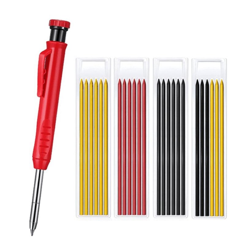 N0HB الصلبة نجار مجموعة أقلام رصاص للبناء طويل الأنف حفرة عميقة الميكانيكية قلم رصاص علامة أداة وسم للنجار #4