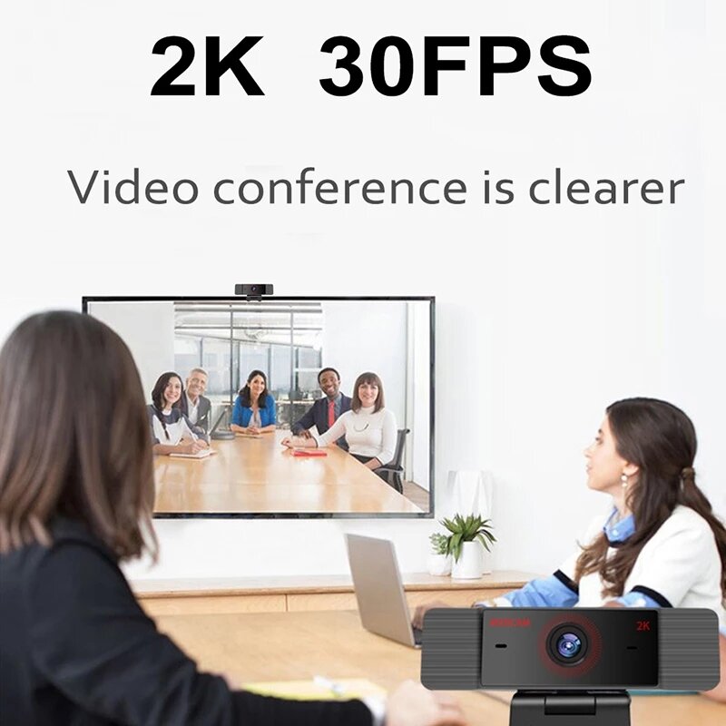 كامل HD 2K كاميرا ويب USB مع كاميرا كمبيوتر مصغر هيئة التصنيع العسكري ، مرنة للتدوير ، لأجهزة الكمبيوتر المحمولة ، كاميرا ويب سطح المكتب على الان...