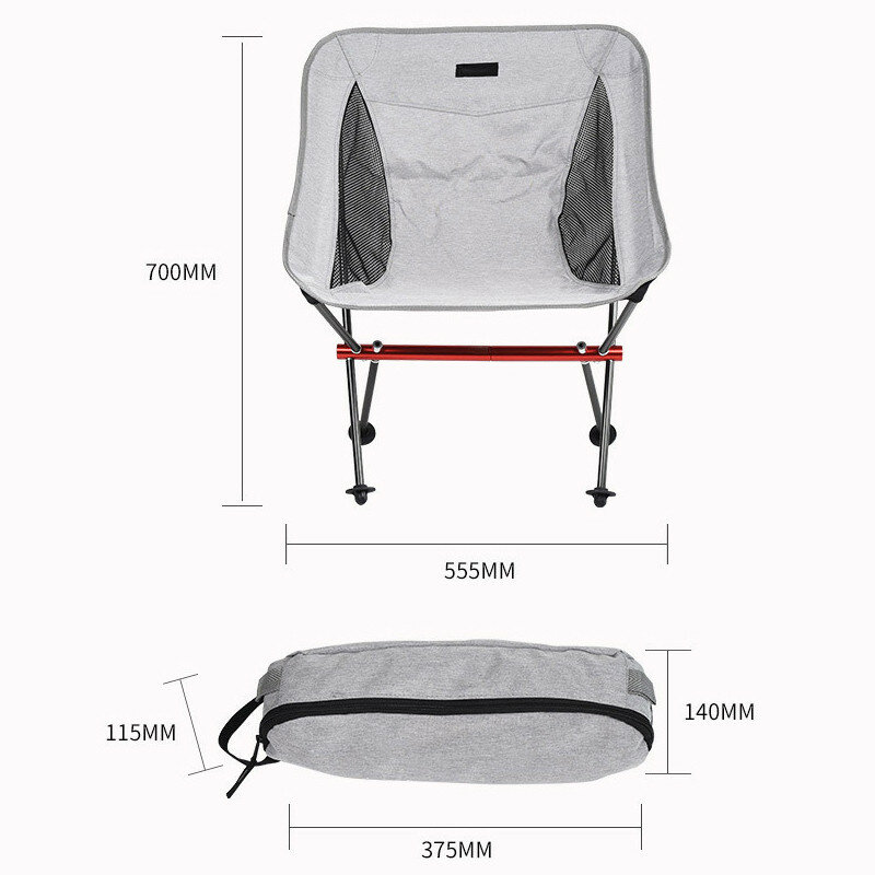 خفيفة عالية الظهر كرسي تخييم قابل للطي قابل للإزالة قابل للغسل الصيد نزهة شواء الكراسي مع حقيبة حمل الثقيلة في الهواء الطلق البراز