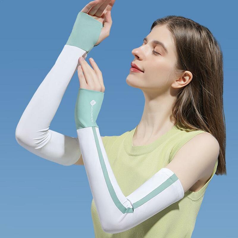 التبريد أكمام أذرع تبريد للنساء UV الشمس حماية غطاء للذراع الرياضة رقيقة الجليد الأكمام تنفس الذراع الحرس الصيف في الهواء الطلق ركوب