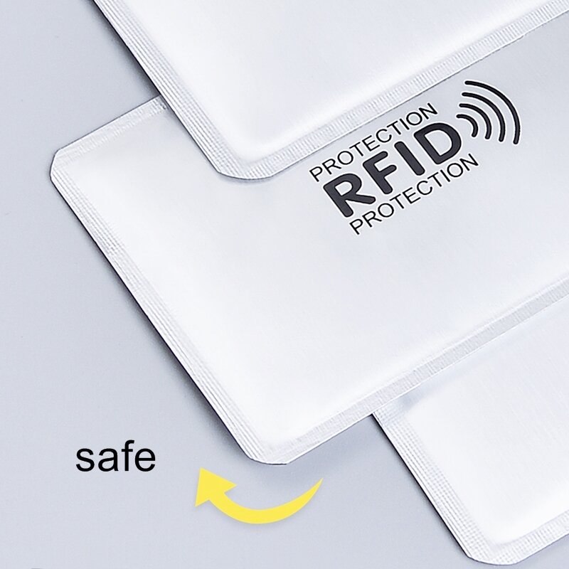 حامل بطاقات مع قفل قفل ، حافظة بطاقات معدنية من الألومنيوم ، مع قارئ قفل RFID ، ضد السرقة ، 10 قطعة