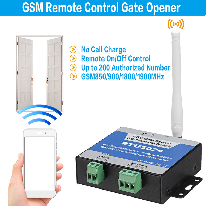 RTU5024 GSM بوابة فتاحة الملحقات التبديل 850/900/1800/1900MHz التتابع الباب عن بعد لتزيين غرفة النوم المنزلية