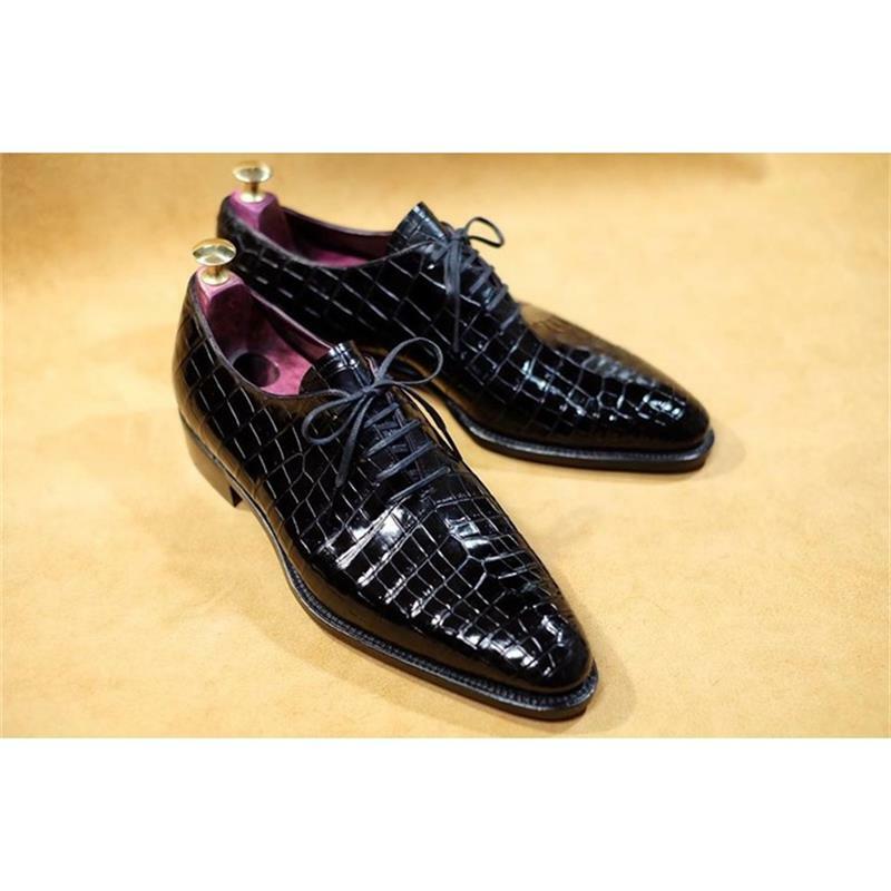 جديد حذاء رجالي اليدوية عالية الجودة الأسود بولي Classic الكلاسيكية قطعة واحدة الكراك شعرية الدانتيل المألوف الأعمال فستان أكسفورد أحذية KP432