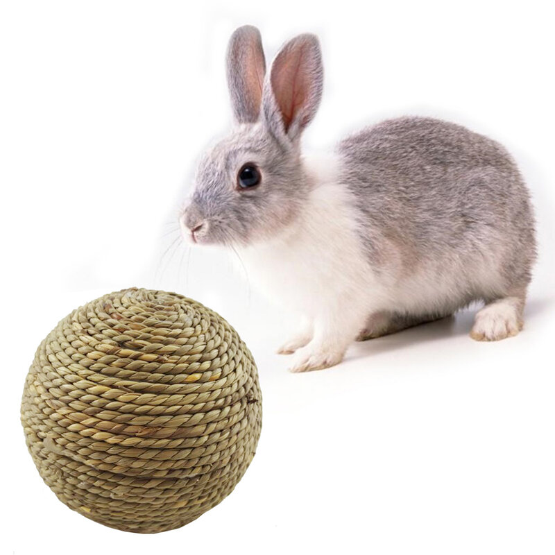 6 سنتيمتر الحيوانات الأليفة مضغ لعبة الأرنب العشب الطبيعي الكرة ل الأرنب الهامستر غينيا خنزير لتنظيف الأسنان مستلزمات الحيوانات الأليفة هبوط السفينة بالجملة