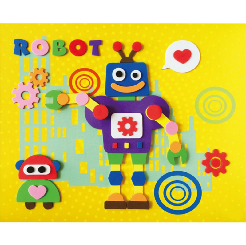 المنقولة الدورية ثلاثية الأبعاد الكرتون ديناميكية DIY بها بنفسك ستيريو لصق اللوحة الأطفال إيفا الإسفنج ملصقات كبيرة لغز الوالدين ألعاب أطفال
