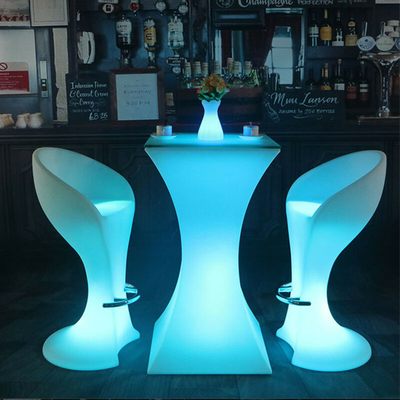 قابلة للشحن LED مضيئة طاولة مشروبات مقاوم للماء مصباح Led متوهج طاولة بار مضاءة طاولة القهوة بار kTV ديسكو فندق العرض