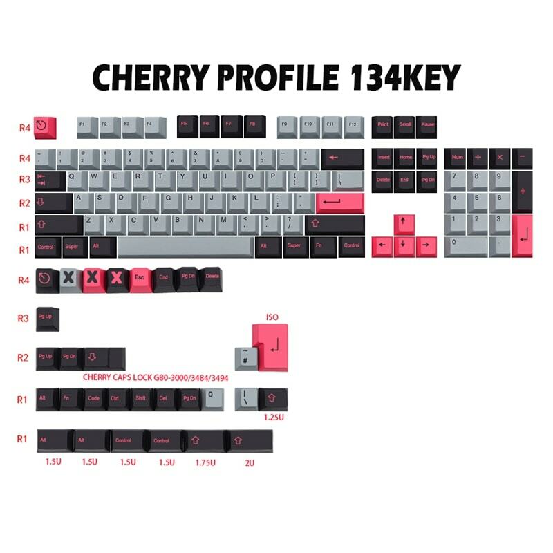 134 مفاتيح/مجموعة 8008 Keycap Cherry الشخصي Pbt أغطية مفاتيح لمفاتيح MX Dz60 Gk61 64 Sk61 75 80 980 صبغ غطاء مفتاح التسامي