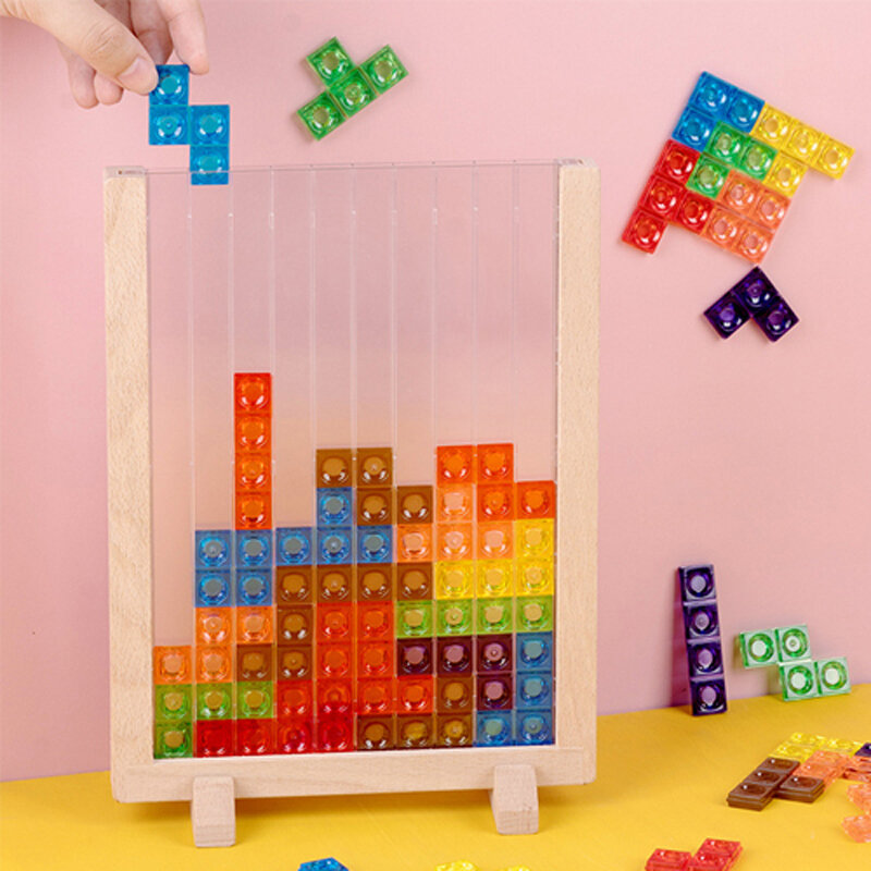 ثلاثية الأبعاد تانجرام تتريس لعبة الرياضيات لعبة الدماغ دعابة الذكاء لغز التحديات الأطفال أطفال ألعاب تعليمية