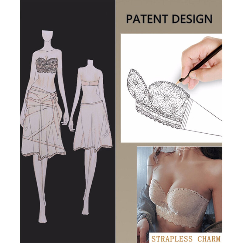 طقم حمالة صدر أنبوبي بدون سلك سفلي ، ملابس داخلية نسائية ، ملابس داخلية وحميمة ، تصميم براءة اختراع
