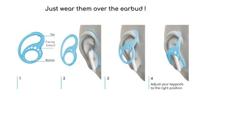 كيبودس يحافظ على سماعات الأذن آمنة ، حامل الأذن بغض النظر عن النشاط سدادة الأذن حامي المضادة للانزلاق سيليكون سماعات الأذن نصائح هوك