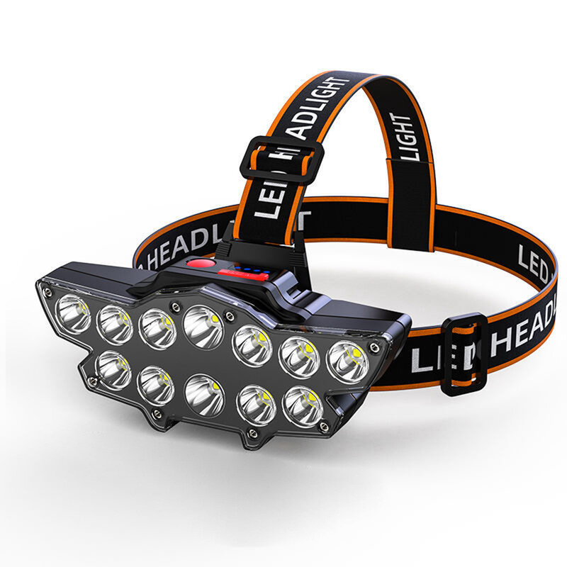 12 LED 1200 لومينز السوبر مشرق العلوي كشافات USB قابلة للشحن رئيس مصباح مقاوم للماء رئيس الشعلة فانوس ل مخيم الأسماك في الهواء الطلق