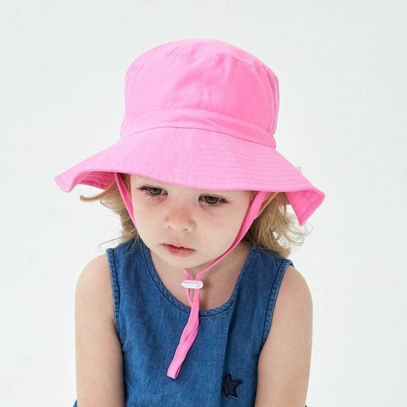 قابل للتعديل الطفل قبعة الشمس طفل الصيف شاطئ غطاء للحماية واسعة حافة قبعة بحافة