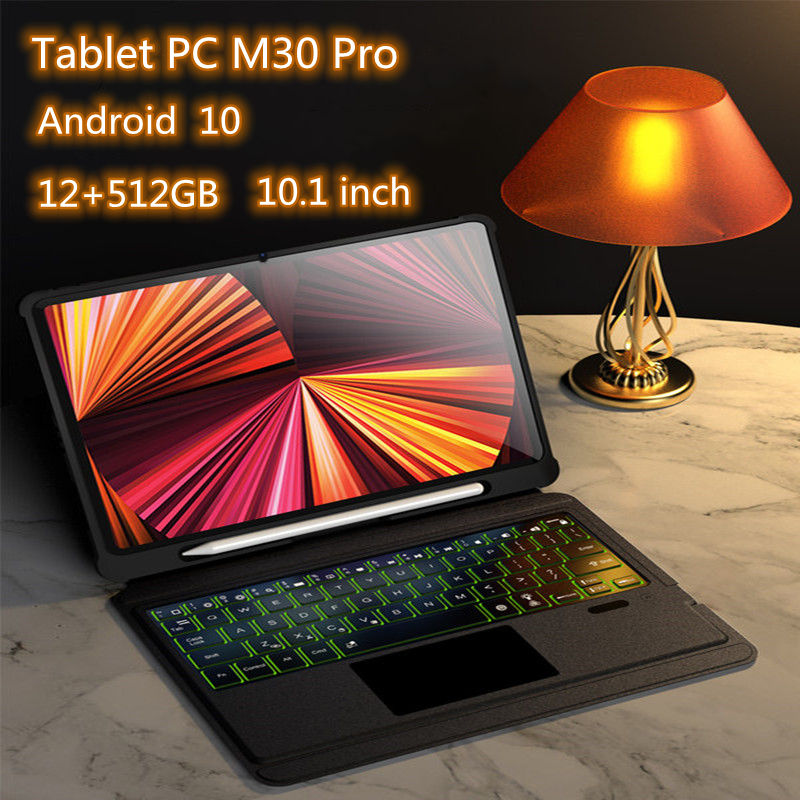 تابلت M30 Pro بشاشة 10.1 بوصة يعمل بنظام الأندرويد 1920x1200 تابلت ذاكرة عشوائية 12 جيجا بايت 512 جيجا بايت معالج mtk6797 10 Core تابلت واي فاي نظام تحديد المواق...