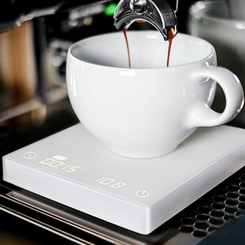 قابلة للشحن مقياس القهوة الذكية مقاوم للماء الرقمية الالكترونية صب بالتنقيط إسبرسو مقياس القهوة مع الموقت 2 كجم/0.1g كابل بيانات USB