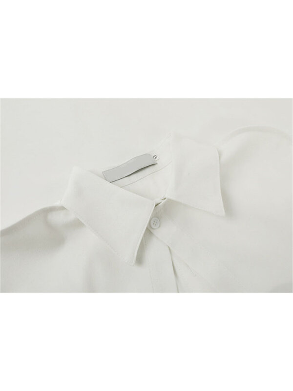 ربيع المرأة أنيقة قمصان بيضاء طويلة الأكمام بلايز الحلو موضة فضفاضة عادية مكتب السيدات القلب طباعة وهمية قطعتين بلوزة