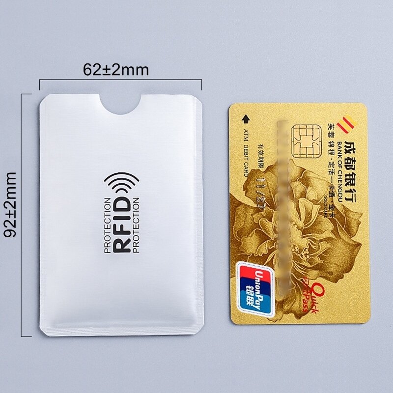 حامل بطاقة تتفاعل NFC حجب قارئ قفل معرف حامل بطاقة البنك حماية حافظة بطاقات الائتمان المعدنية الألومنيوم F051