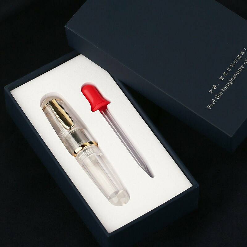 MoJiang Q1 مقلمة صغيرة قلم حبر الراتنج قصيرة جيب القلم شفافة المحمولة قلم حبر إيريديوم EF/F بنك الاستثمار القومي هدية القلم مع صندوق
