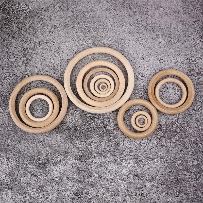 13 حجم دائرة الخشب الطبيعي Crafts بها بنفسك الحرف لصنع المجوهرات الطفل التسنين حلقة خشبية الاطفال لعبة الحلي اكسسوارات
