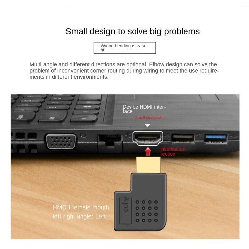 HDMI-متوافق محول ذكر إلى أنثى 90 270 درجة يمين يسار محول conttador ل PS4 Projetor HDTV شاشة لاب توب قطعة