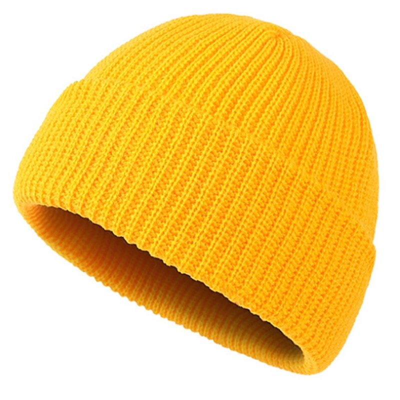 قبعة شتوية بشعار Trawler ، قبعة نسائية ، لون سادة ، قابلة للطي ، قصيرة ، جمجمة